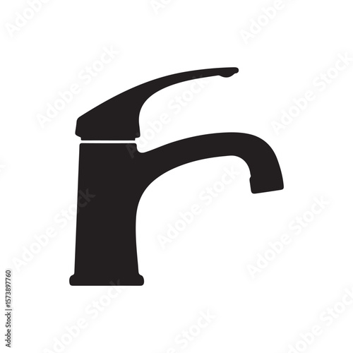 Kitchen faucet silhouette icon logo vector illustration isolated on white background