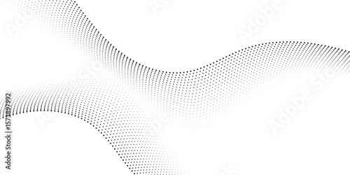 Abstract Waveform Dot Swirls on White