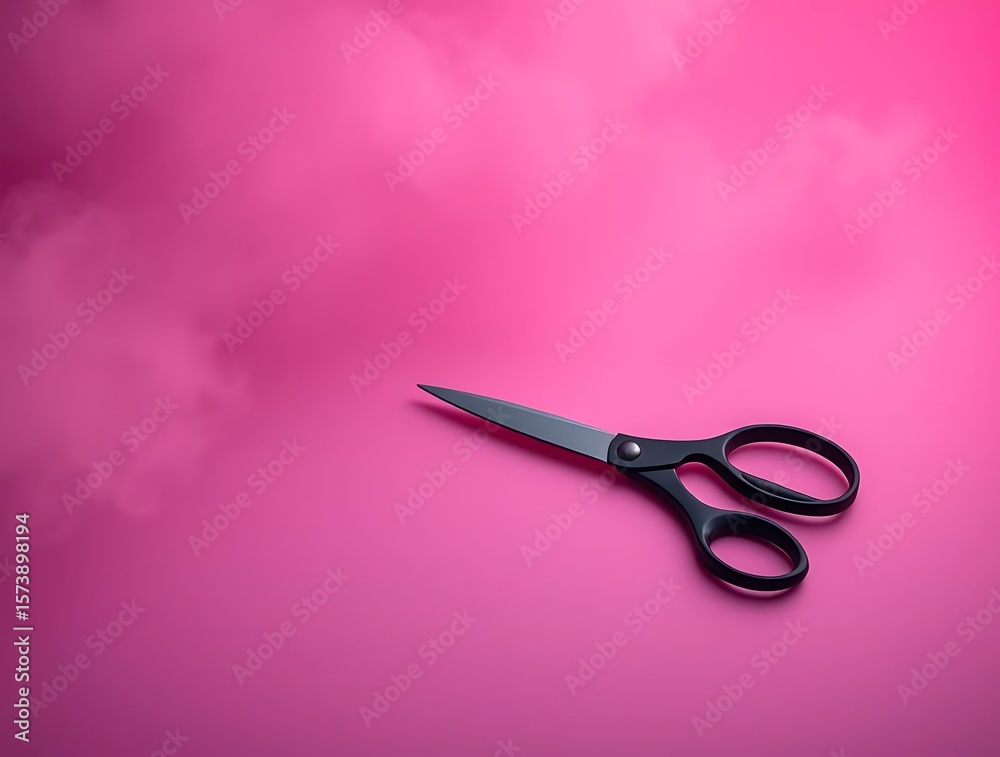 custom made wallpaper toronto digitalDark Scissors on Pink Gradient, Modern Minimalist Object Photography
