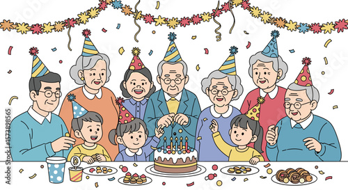 Celebrating a cherished family gathering full of joyful moments and birthday wishes