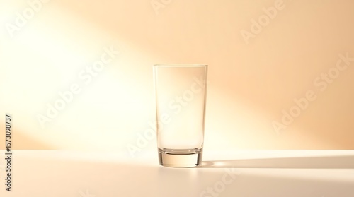Wallpaper Mural Elegant Shot of a Tall Clear Glass on a Minimalist, Clean Background Torontodigital.ca