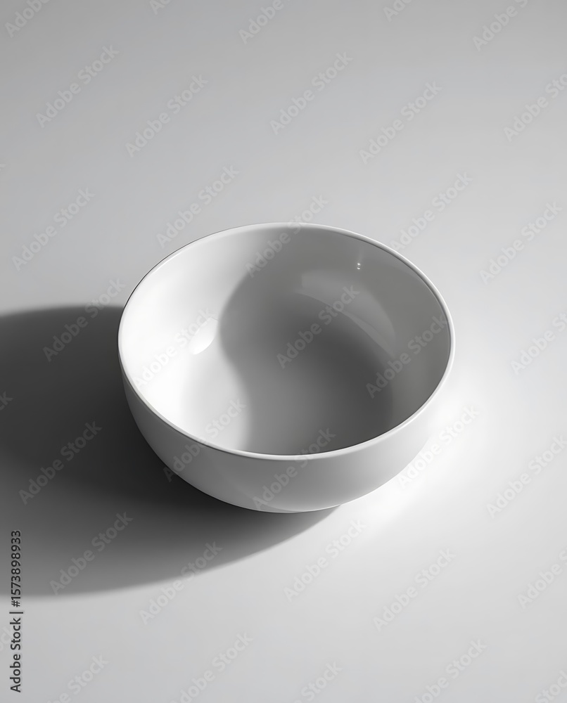 custom made wallpaper toronto digitalElegant White Bowl with Subtle Shadows on Neutral Background, Minimalistic