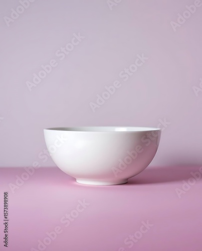 Wallpaper Mural Elegant white bowl on pastel backdrop, minimalist kitchenware styling Torontodigital.ca