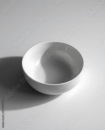 Wallpaper Mural Elegant White Bowl with Subtle Shadows on Neutral Background, Minimalistic Torontodigital.ca