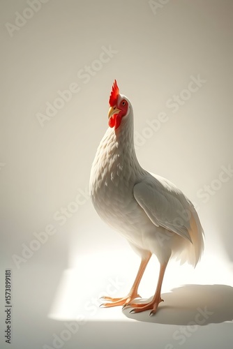 Wallpaper Mural Elegant white chicken poses in studio lighting with a confident stance Torontodigital.ca