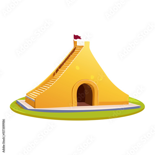 Illustration of a Sandcastle with Stairs