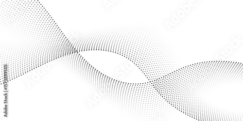Abstract Waveform Dot Swirls on White