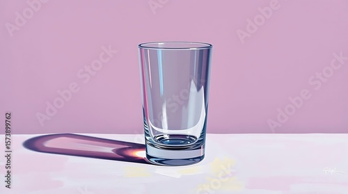 Wallpaper Mural Minimalist rendering of empty drinking glass with soft lavender backdrop Torontodigital.ca