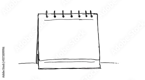 Wallpaper Mural Sketch of a blank standing calendar on minimalist white backdrop space Torontodigital.ca