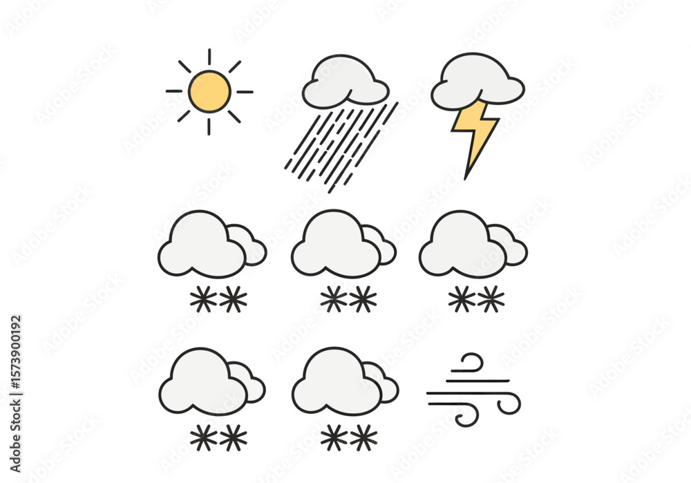Obraz premium Weather Icon Vector Set