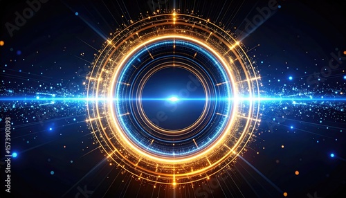 Abstract digital ring graphic