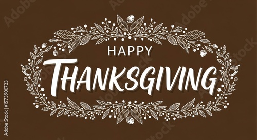 Wallpaper Mural Thanksgiving Design: Elegant Typography & Fall Wreath for Autumn Celebrations Torontodigital.ca