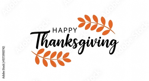 Wallpaper Mural Thanksgiving Design: Elegant Fall Leaves & Script Typography Torontodigital.ca