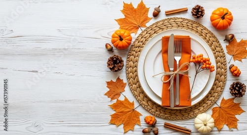 Wallpaper Mural Autumn Thanksgiving Table Setting: Festive Fall Decor & Place Setting Ideas for a Warm Gathering Torontodigital.ca