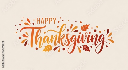 Wallpaper Mural Happy Thanksgiving! Festive Autumn Typography Design Torontodigital.ca