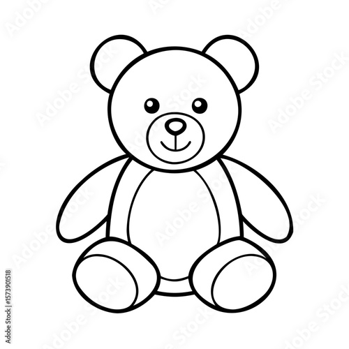 Black and white teddy bear illustration stuffed animal