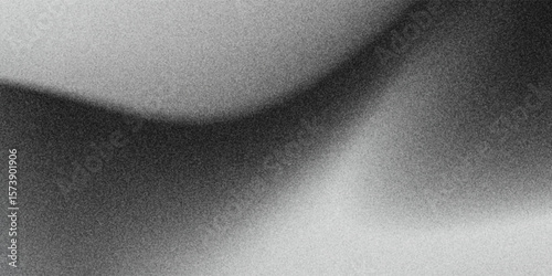Monochrome abstract with noise, black and white gradient background