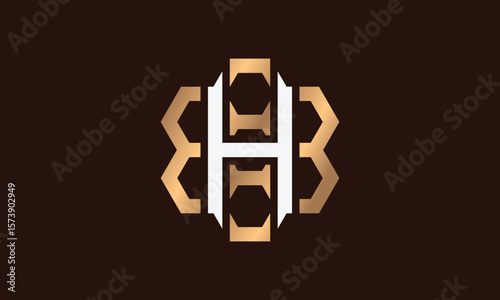 Letter H hive monogram logo design