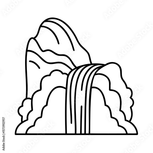 Cascading water over layered rocks waterfall cascade