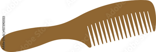 Brown Wooden Comb Illustration Simple Design Element