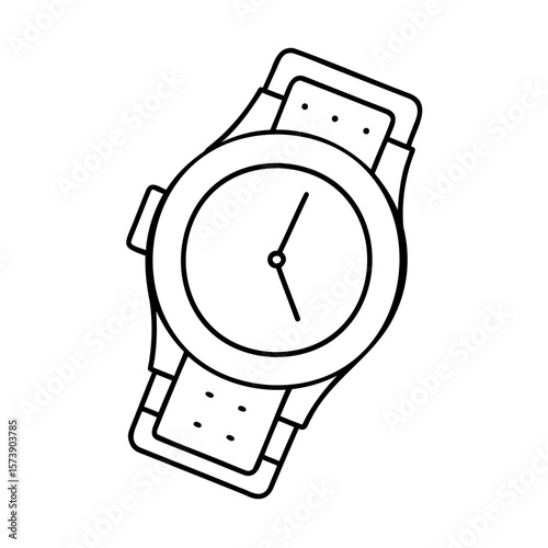Simple Wristwatch With Black Outline timepiece accessory