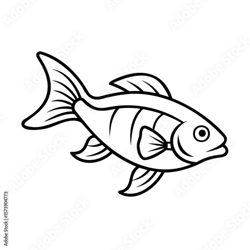 Stylized fish swimming underwater aquatic animal