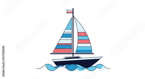 A beautiful sailboat gracefully gliding across the water on a sunny day