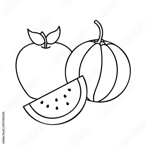 Apple pumpkin watermelon slice fruit