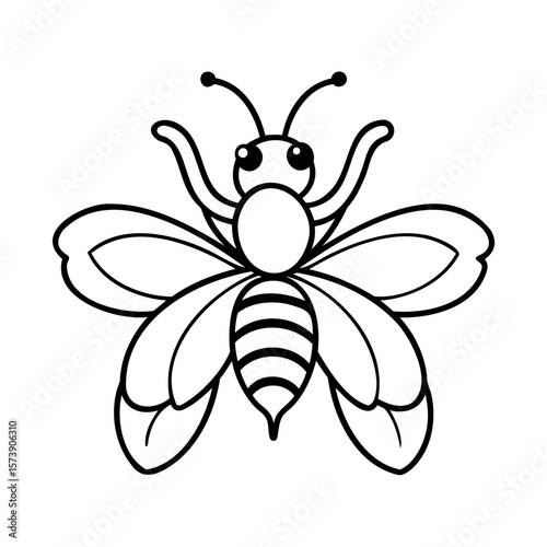 Cartoon bee illustration insect flying