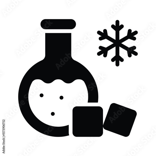 Download our premium glyph icon of liquid nitrogen flask