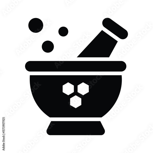 Have a look at this trendy glyph icon of herbal medicine