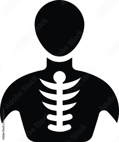 Human rib cage bones pictogram