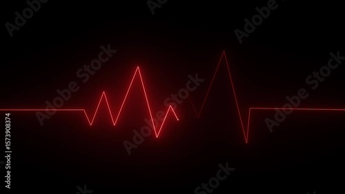 cardiogram line icon animation. seamless loop motion animated 