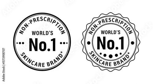 World's No. 1 Non-Prescription Skincare Brand Stamp | Promotional Seal for Beauty Products, Advertising and Marketing Materials