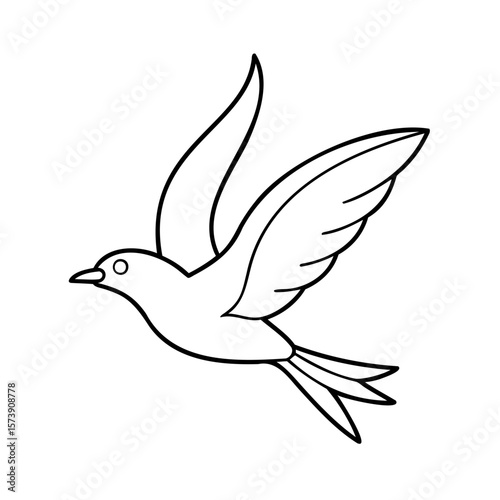 Graceful bird in flight flying wings