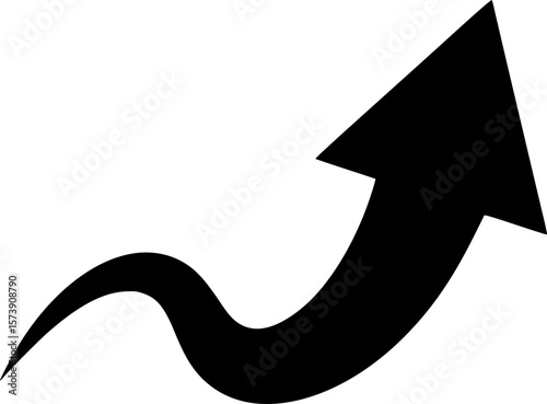 Curved upward arrow symbolizing growth. EPS 10 version.
