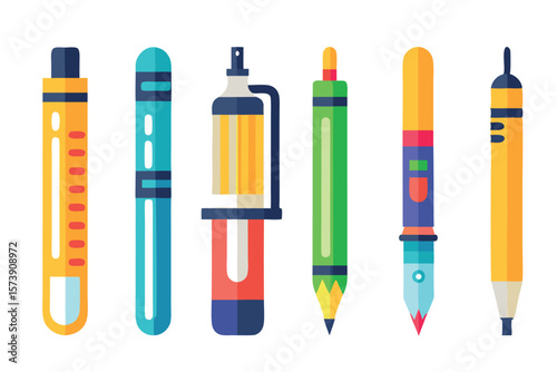 A collection of colorful pens and pencils for writing, drawing, and creative projects