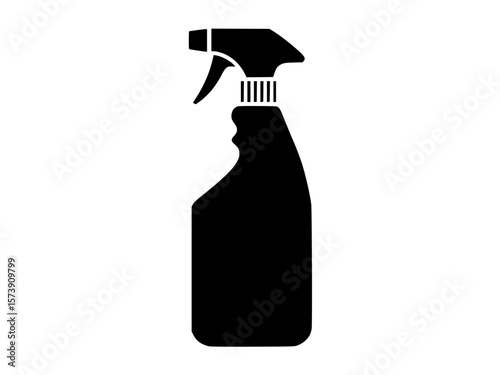 Minimalist black silhouette of a spray bottle