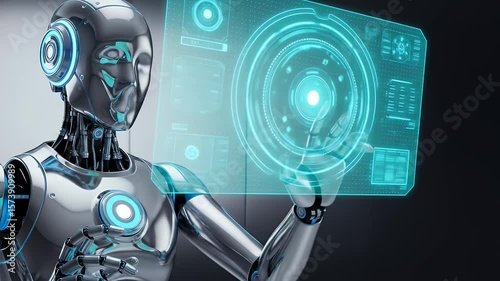 Robot Interacting With Digital Interface in Modern Setting