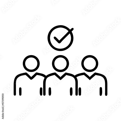 Group with checkmark illustration on transparent background  