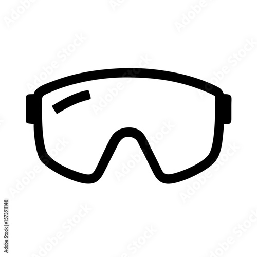 Safety glasses design in black and white is simple and clean. Safety glasses protect your eyes from dangers in industrial, medical, or sport environments.