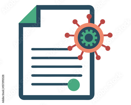 A contract or agreement symbolizing virus transmission or infection of a documented system.