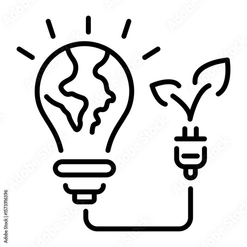 A line style icon showing bioenergy