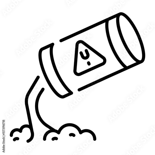 A linear style icon representing hazardous liquid