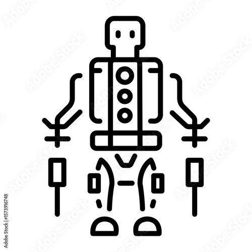 A linear style icon representing exoskeleton