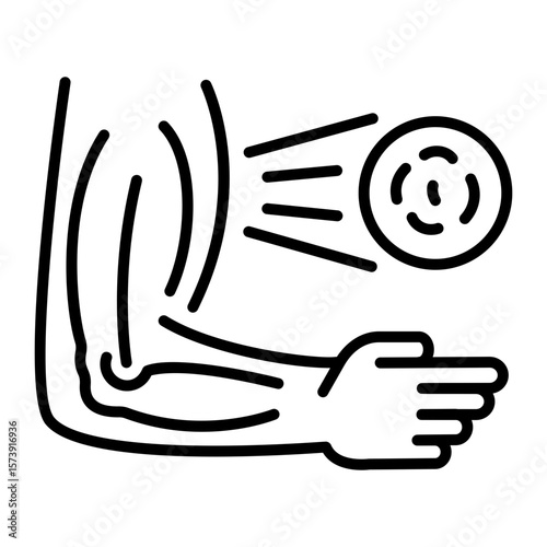 An outline style icon depicting muscle