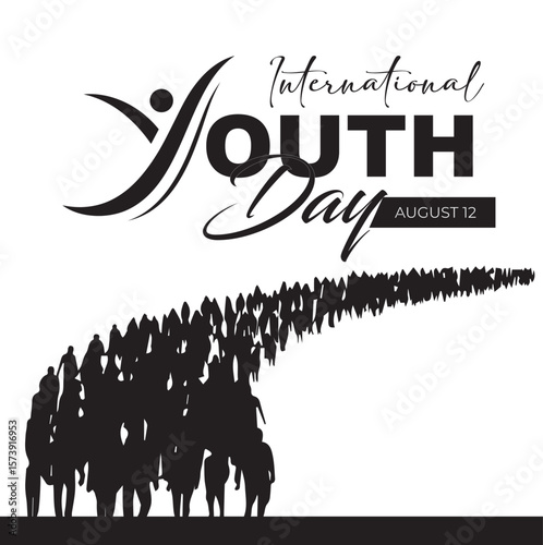 International yourth day, International Youth Day background, August 12. international voluntary day logo, voluntary day vector illustration
