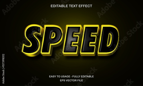 Speed editable text effect with bold racing style for fast and dynamic themes