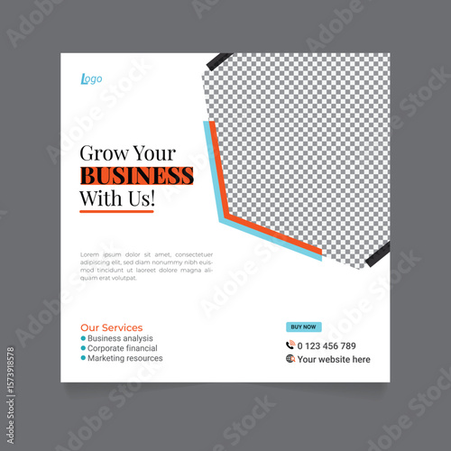 Digital marketing social media post business webinar for social media story, business post or stories banner template geometric shape design for attractive abstract elements post background space