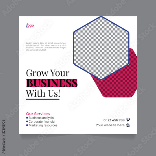 Digital marketing social media post business webinar for social media story, business post or stories banner template geometric shape design for attractive abstract elements post background space